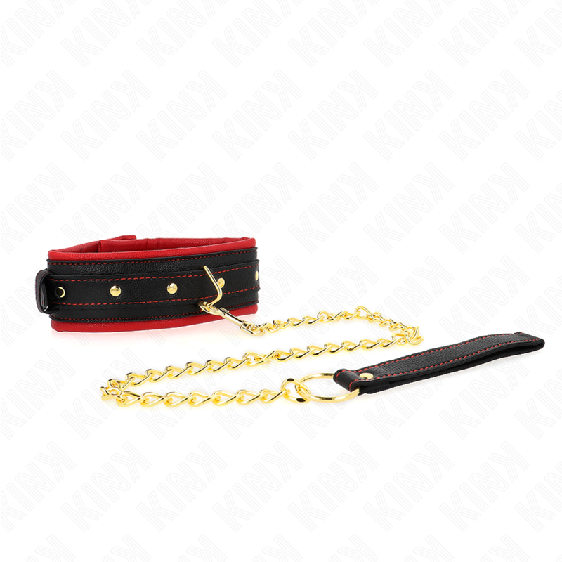 Kink - Collare Con Guinzaglio In Tessuto Tinta Unita Regolabile 33-48 Cm X 5,7 Cm