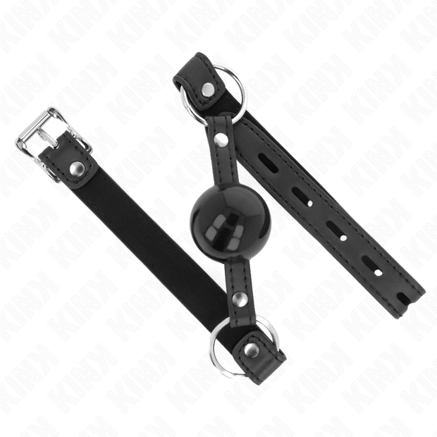 Kink - Bavaglio A Palla In Tpe 4 Cm Con Lucchetto Nero 60 X 2 Cm