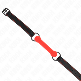 Kink - Baffo In Osso Con Cinturino In Similpelle Rosso Regolabile 41-57 Cm