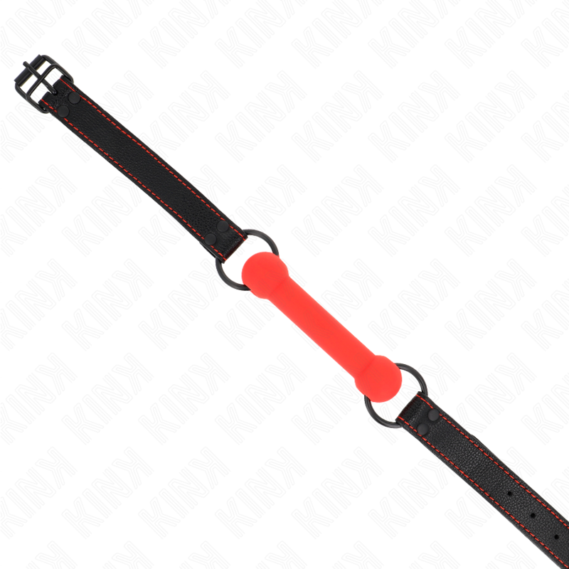 Kink - Baffo In Osso Con Cinturino In Similpelle Rosso Regolabile 41-57 Cm
