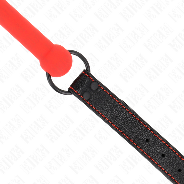 Kink - Baffo In Osso Con Cinturino In Similpelle Rosso Regolabile 41-57 Cm