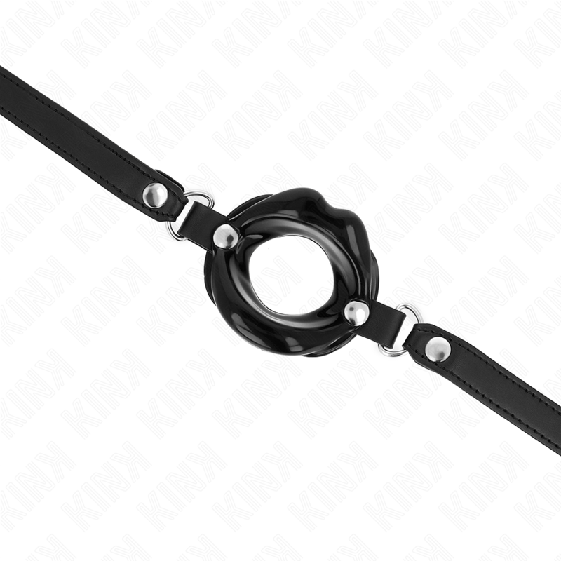Kink - Baffo Labbra 8 Cm Con Cinturino In Similpelle Nera 63 X 2 Cm Regolabile 39-58 Cm
