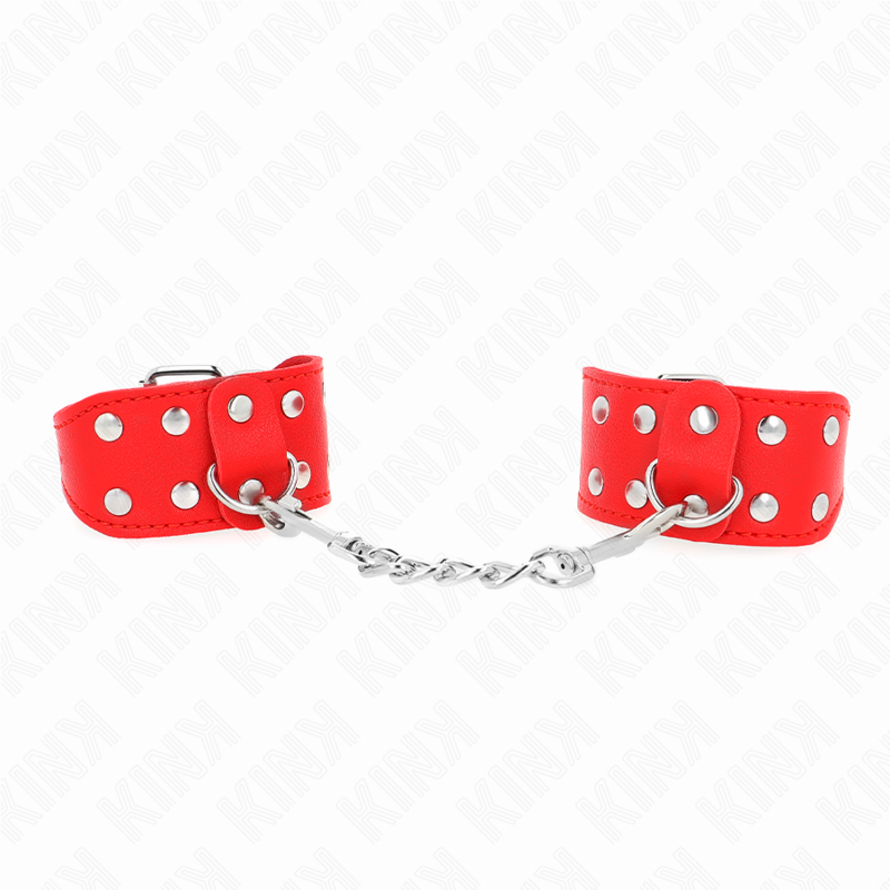 Kink - Braccialetti Con Doppia Linea Di Borchie Regolabili Rosso