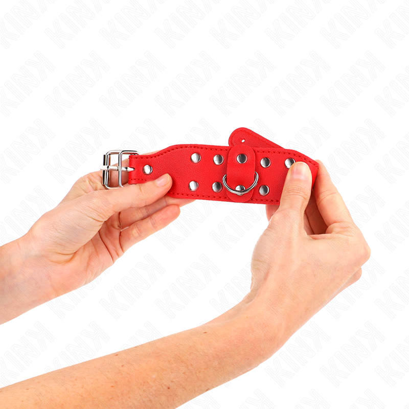 Kink - Braccialetti Con Doppia Linea Di Borchie Regolabili Rosso