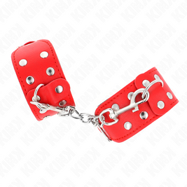 Kink - Braccialetti Con Doppia Linea Di Borchie Regolabili Rosso