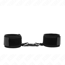 Kink - Cinturini Da Polso In Neoprene Con Chiusura A Strappo E Anello, Neri, Regolabili 22-34 Cm