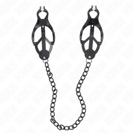 Kink - Morsetti Per Capezzoli A Trifoglio Giapponesi Con Catena Neri 30 Cm