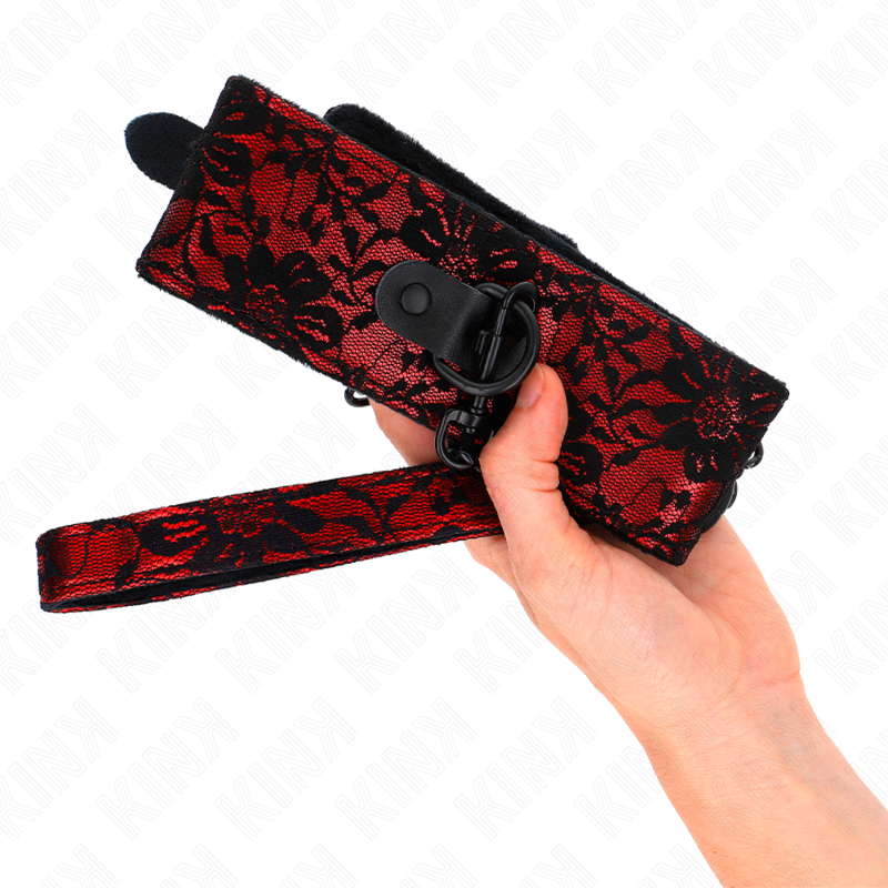 Kink - Collana In Pizzo Con Cintura In Vera Pelle 105 Cm / 44 X 5,5 Cm