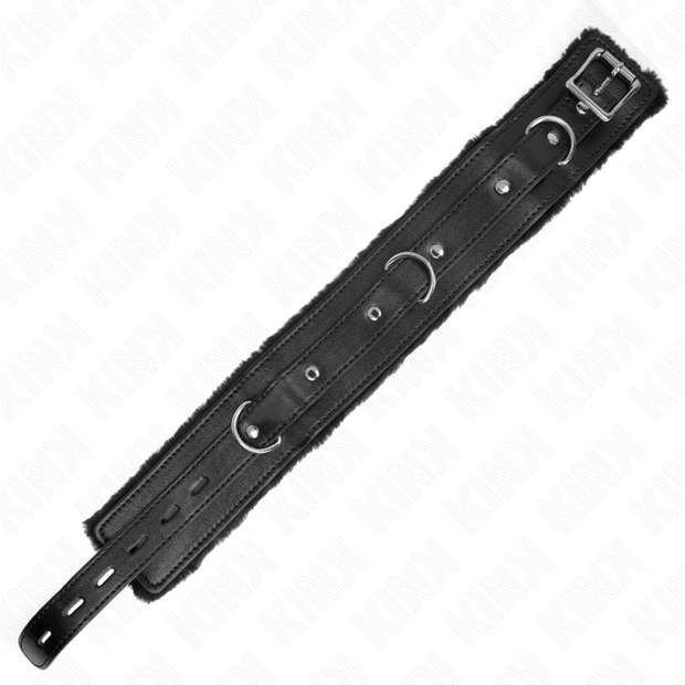 Kink - Collare Con Guinzaglio 65 Cm Con Restrizioni Nero 36-42 Cm X 5,5 Cm