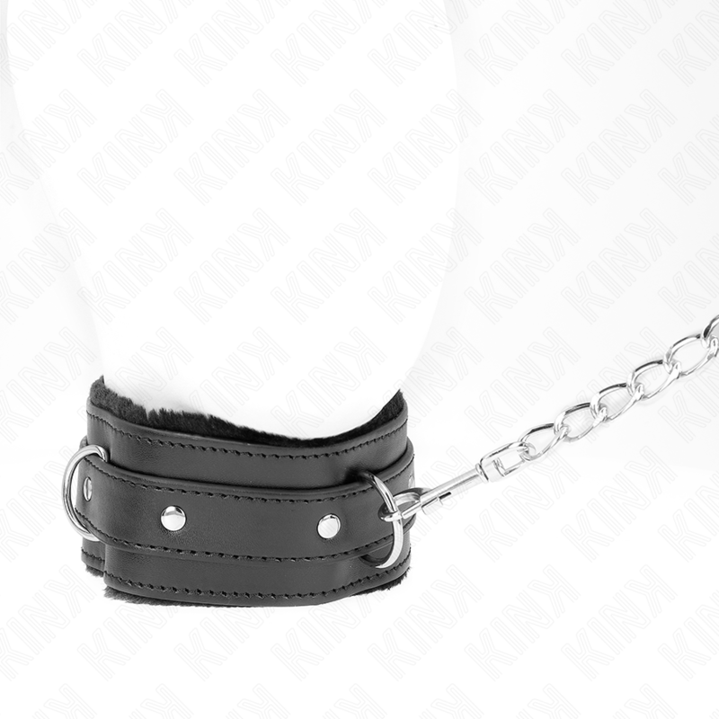 Kink - Collare Con Guinzaglio 65 Cm Con Restrizioni Nero 36-42 Cm X 5,5 Cm