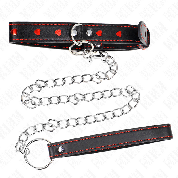 Kink - Collana Con Cinghia 65 Cm Dettagli Cuore 52,5 X 2,5 Cm