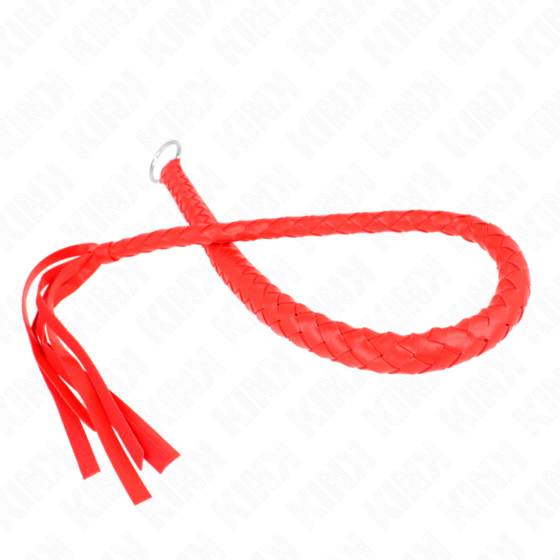 Kink - Frusta Serpente Con Anello Rosso Per La Mano 65 Cm
