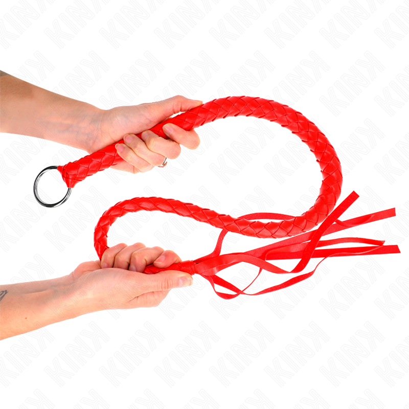 Kink - Frusta Serpente Con Anello Rosso Per La Mano 65 Cm