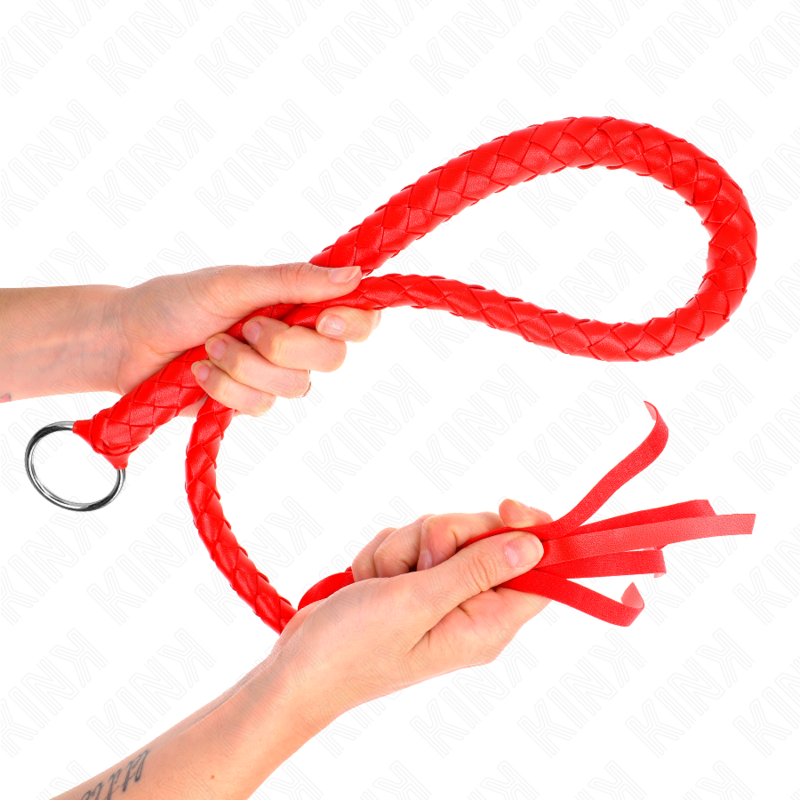 Kink - Frusta Serpente Con Anello Rosso Per La Mano 65 Cm