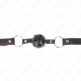 Kink - Ball Gag A Palla Nera Rigida E Cava Modello 2 65 X 2,5 Cm