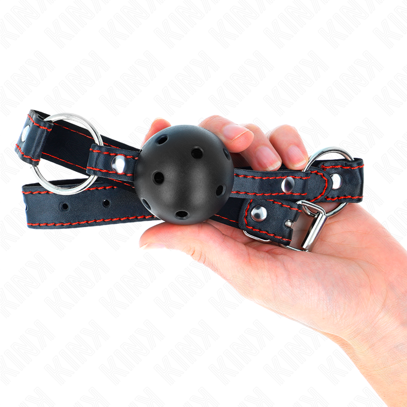 Kink - Ball Gag A Palla Nera Rigida E Cava Modello 2 65 X 2,5 Cm