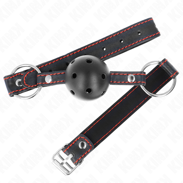 Kink - Ball Gag A Palla Nera Rigida E Cava Modello 2 65 X 2,5 Cm