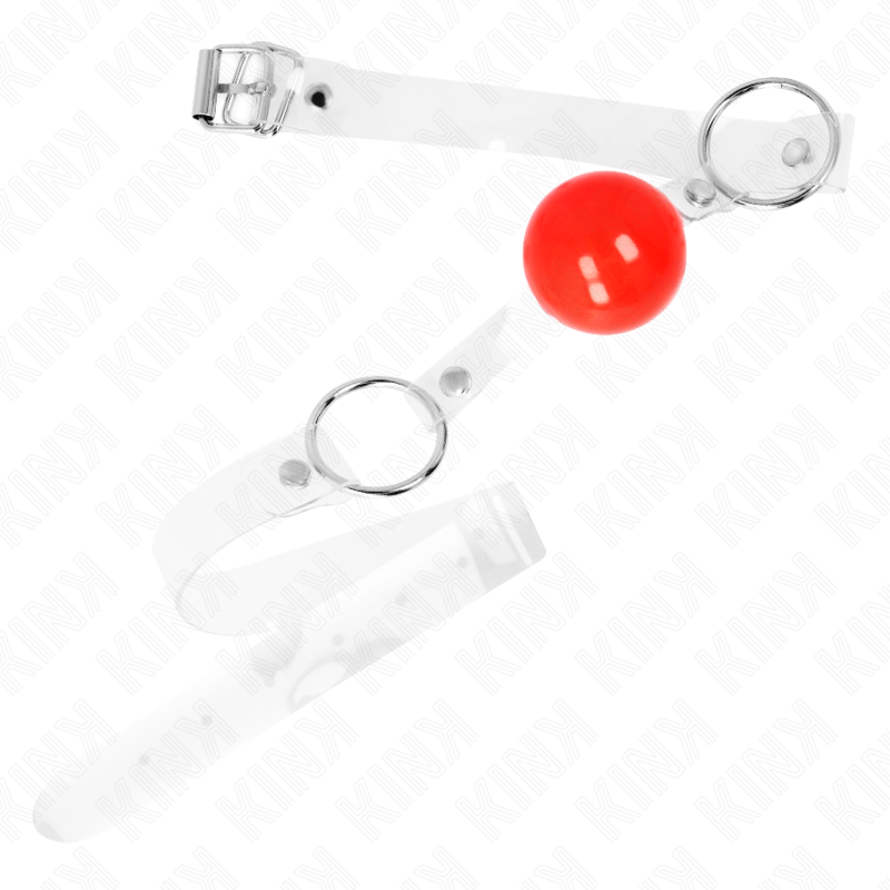 Kink - Palla In Pvc Rossa Trasparente 4 Cm Bavaglio Regolabile