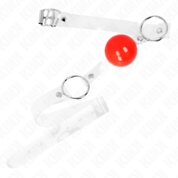 Kink - Palla In Pvc Rossa Trasparente 4 Cm Bavaglio Regolabile