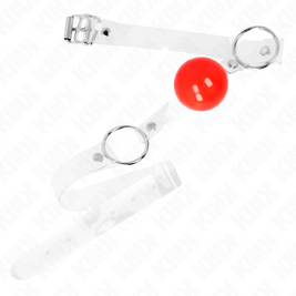 Kink - Palla In Pvc Rossa Trasparente 4 Cm Bavaglio Regolabile