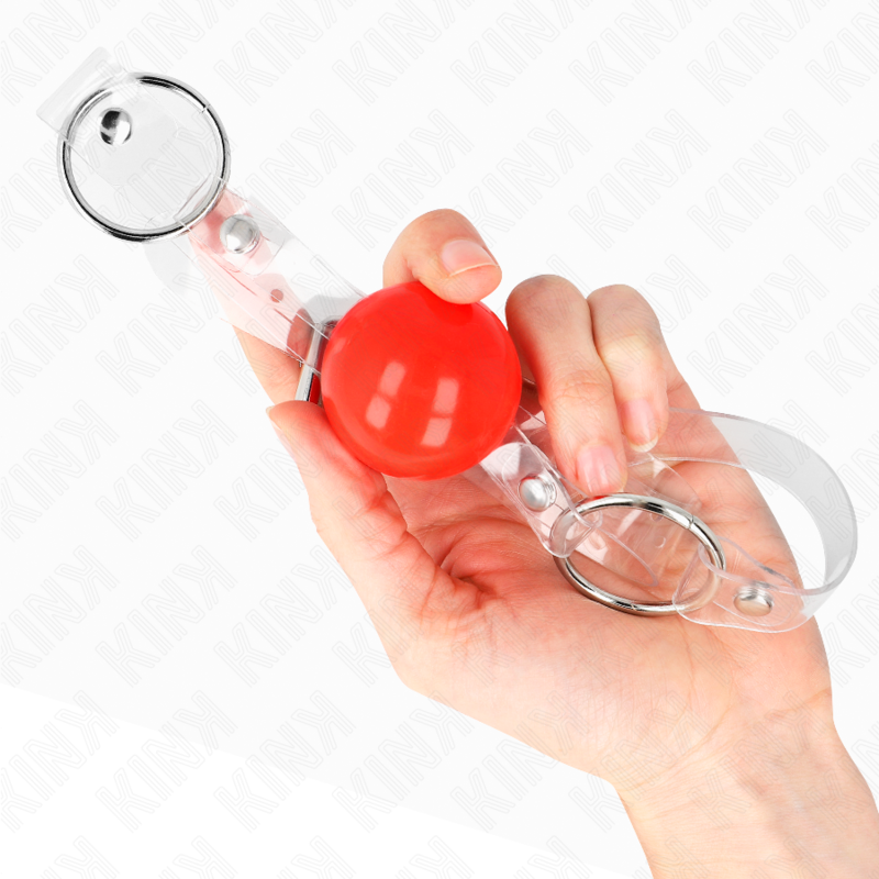 Kink - Palla In Pvc Rossa Trasparente 4 Cm Bavaglio Regolabile