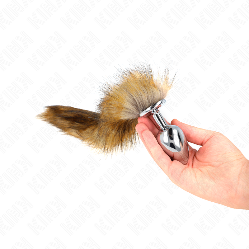 Kink - Plug Anale Taglia L 10 X 4 Cm Con Coda Sintetica 40 Cm Marrone