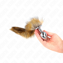 Kink - Plug Anale Taglia L 10 X 4 Cm Con Coda Sintetica 40 Cm Marrone