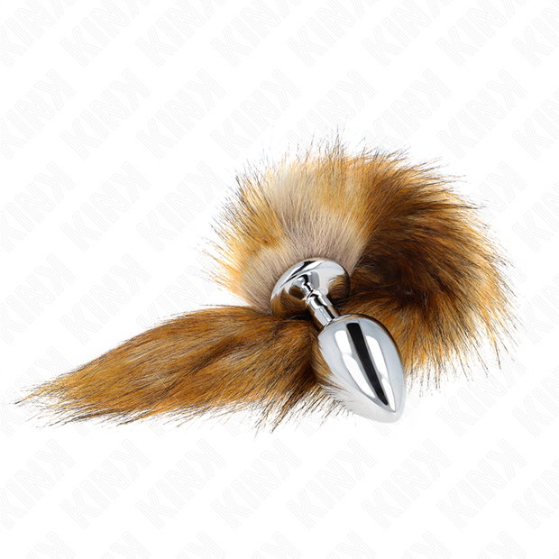 Kink - Plug Anale Taglia L 10 X 4 Cm Con Coda Sintetica 40 Cm Marrone