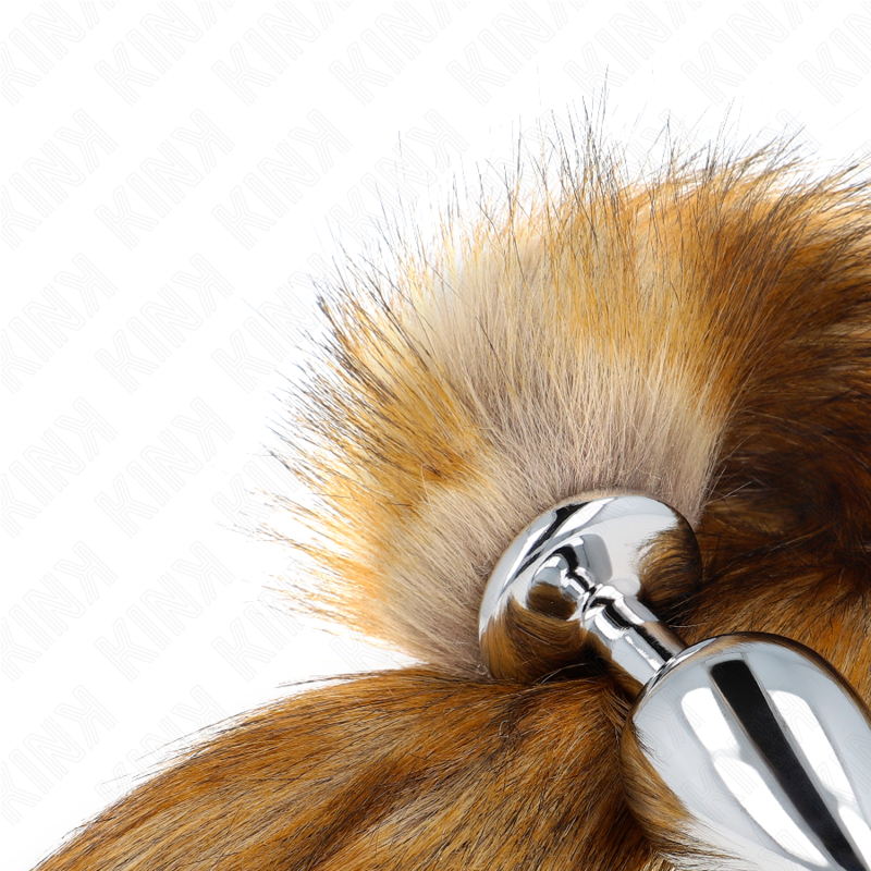 Kink - Plug Anale Taglia L 10 X 4 Cm Con Coda Sintetica 40 Cm Marrone