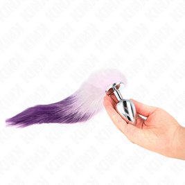 Kink - Plug Anale Taglia L 10 X 4 Cm Con Coda Sintetica 40 Cm Viola