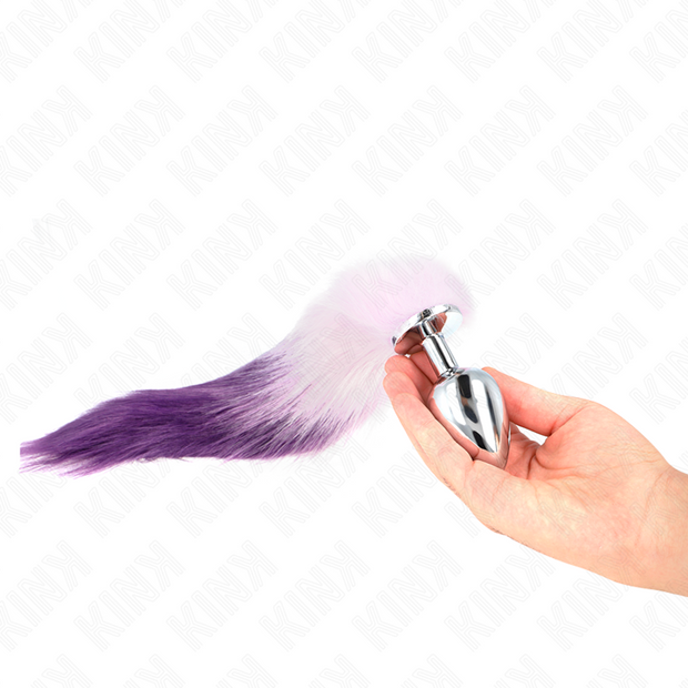 Kink - Plug Anale Taglia L 10 X 4 Cm Con Coda Sintetica 40 Cm Viola
