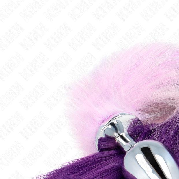 Kink - Plug Anale Taglia L 10 X 4 Cm Con Coda Sintetica 40 Cm Viola