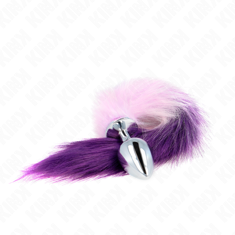 Kink - Plug Anale Taglia L 10 X 4 Cm Con Coda Sintetica 40 Cm Viola