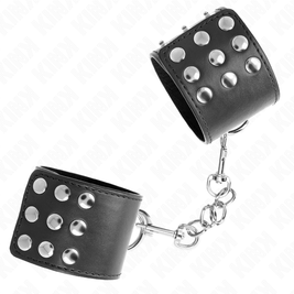 Kink - Cinturini Per Polsi Con Chiusura A Scatto Neri Regolabili 19-24 Cm X 5,5 Cm