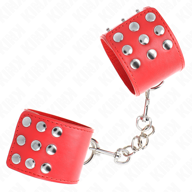 Kink - Cinturini Per Polsi Con Chiusura A Scatto Rossa Regolabili 19-24 Cm X 5,5 Cm
