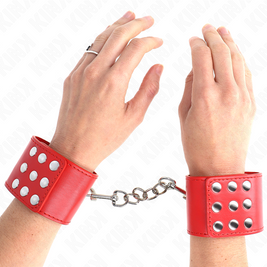 Kink - Cinturini Per Polsi Con Chiusura A Scatto Rossa Regolabili 19-24 Cm X 5,5 Cm