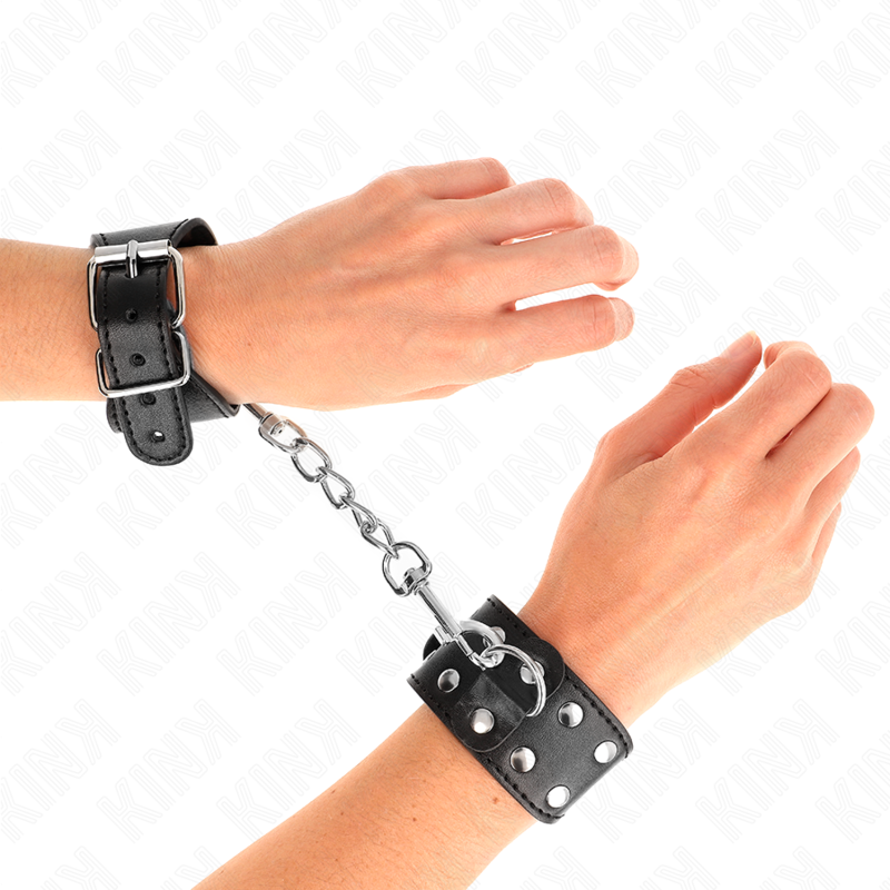 Kink - Braccialetti Con Doppia Linea Di Borchie Regolabili Neri