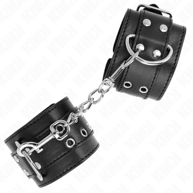 Kink - Cinturini Da Polso Con Doppia Fibbia Neri Regolabili 19-26 Cm