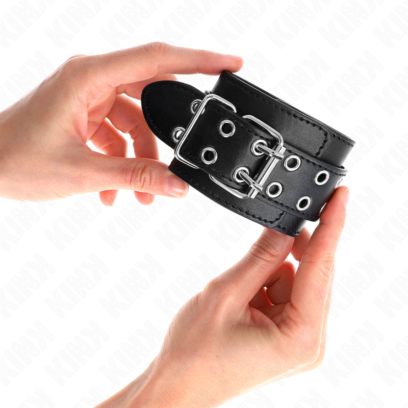 Kink - Cinturini Da Polso Con Doppia Fibbia Neri Regolabili 19-26 Cm