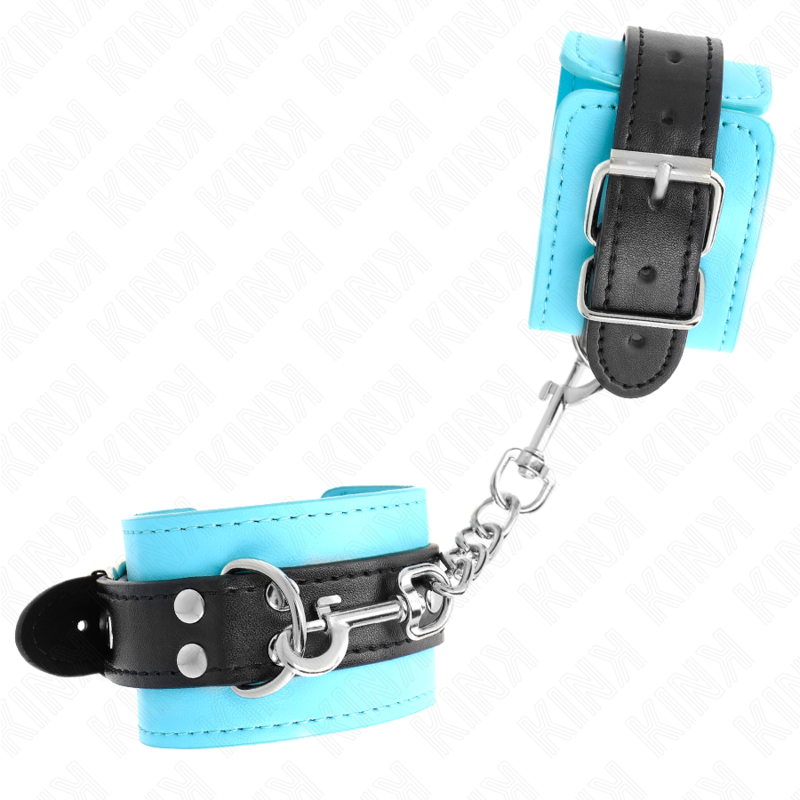 Kink - Ganci Per Polsi Blu Rivestiti In Pelliccia Regolabili 20-28 Cm X 5,5 Cm