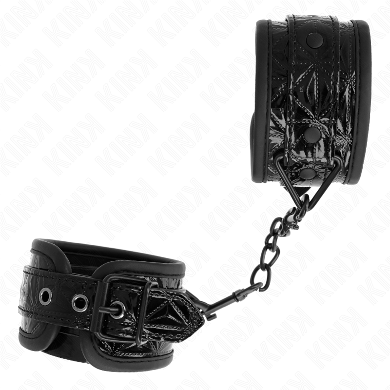 Kink - Cinturini Da Polso Con Motivo A Rombo Neri Regolabili 17-26 Cm X 5,5 Cm