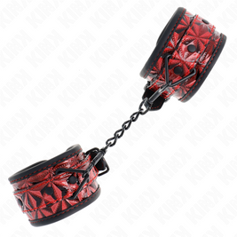 Kink - Cinturini Da Polso Con Motivo A Rombo Rosso Scuro Regolabili 17-26 Cm X 5,5 Cm