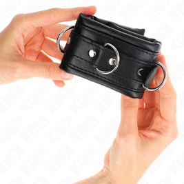 Kink - Cinturini Per Polsi Pesanti Con Foderamento In Pelliccia Nera Regolabili 20-30 Cm X 6 Cm