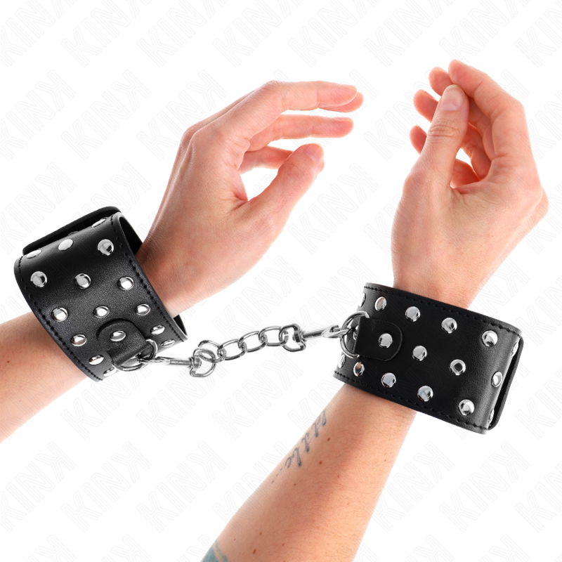 Kink - Cinturini Punk Per Polsi Regolabili 19-24 Cm X 5,5 Cm