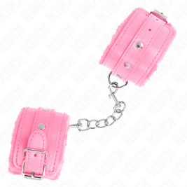 Kink - Cinturini Da Polso Premium Rivestiti In Pelliccia Rosa Con Cintura Rosa Regolabile 17-29 Cm X 6 Cm