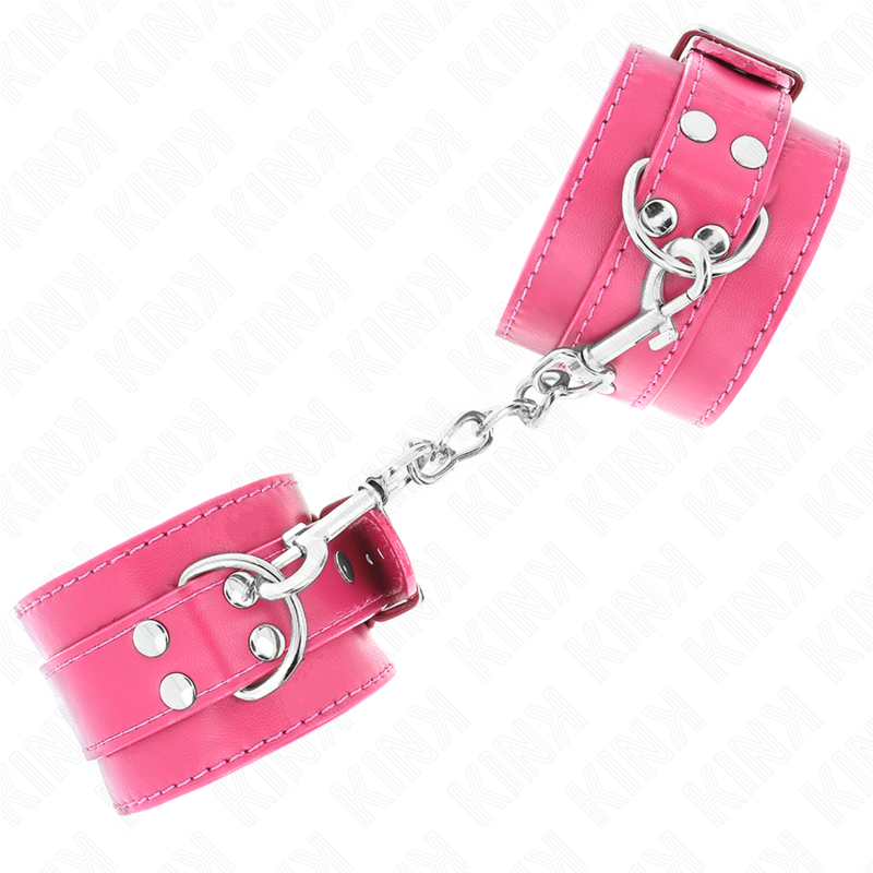 Kink - Cinturini Per Polsi Rosa Lampone Con Fodera Rosa Lampone Regolabili 20-28 Cm X 5,5 Cm