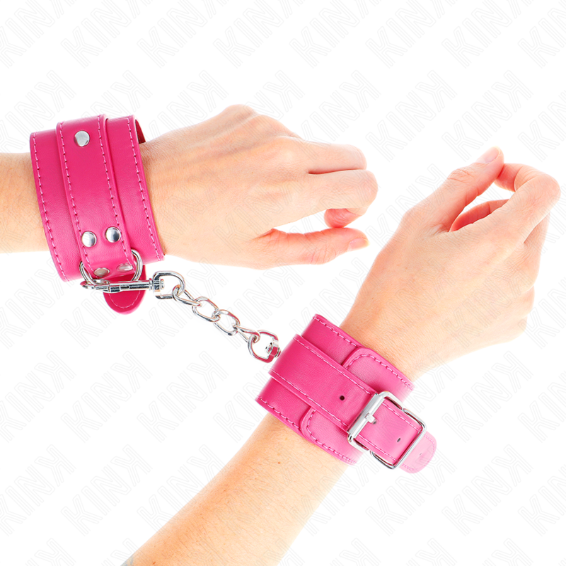 Kink - Cinturini Per Polsi Rosa Lampone Con Fodera Rosa Lampone Regolabili 20-28 Cm X 5,5 Cm