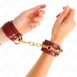 Kink - Joanna Angel Manichette Rosse Regolabili Con Catena Oro 16,5-26 Cm X 4 Cm