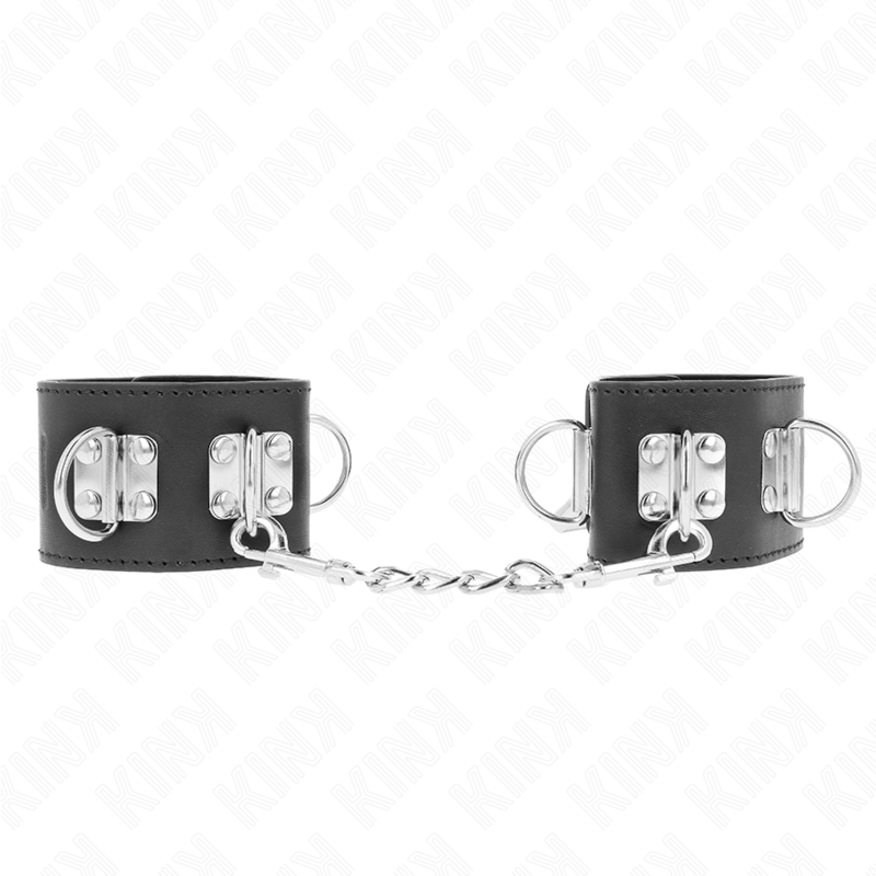 Kink - Dispositivi Di Resistenza Al Polso Multiposizione Con Chiusura A Lucchetto Neri Regolabili 16-23 Cm X 5,5 Cm