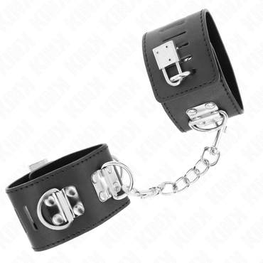 Kink - Dispositivi Di Resistenza Al Polso Multiposizione Con Chiusura A Lucchetto Neri Regolabili 16-23 Cm X 5,5 Cm